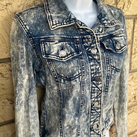 Mossimo Supply Co. stretch comfy Soft Jacket Denim Size S / P acid wash 90s y2k - Picture 10 of 12